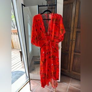 Orange red summer dress
